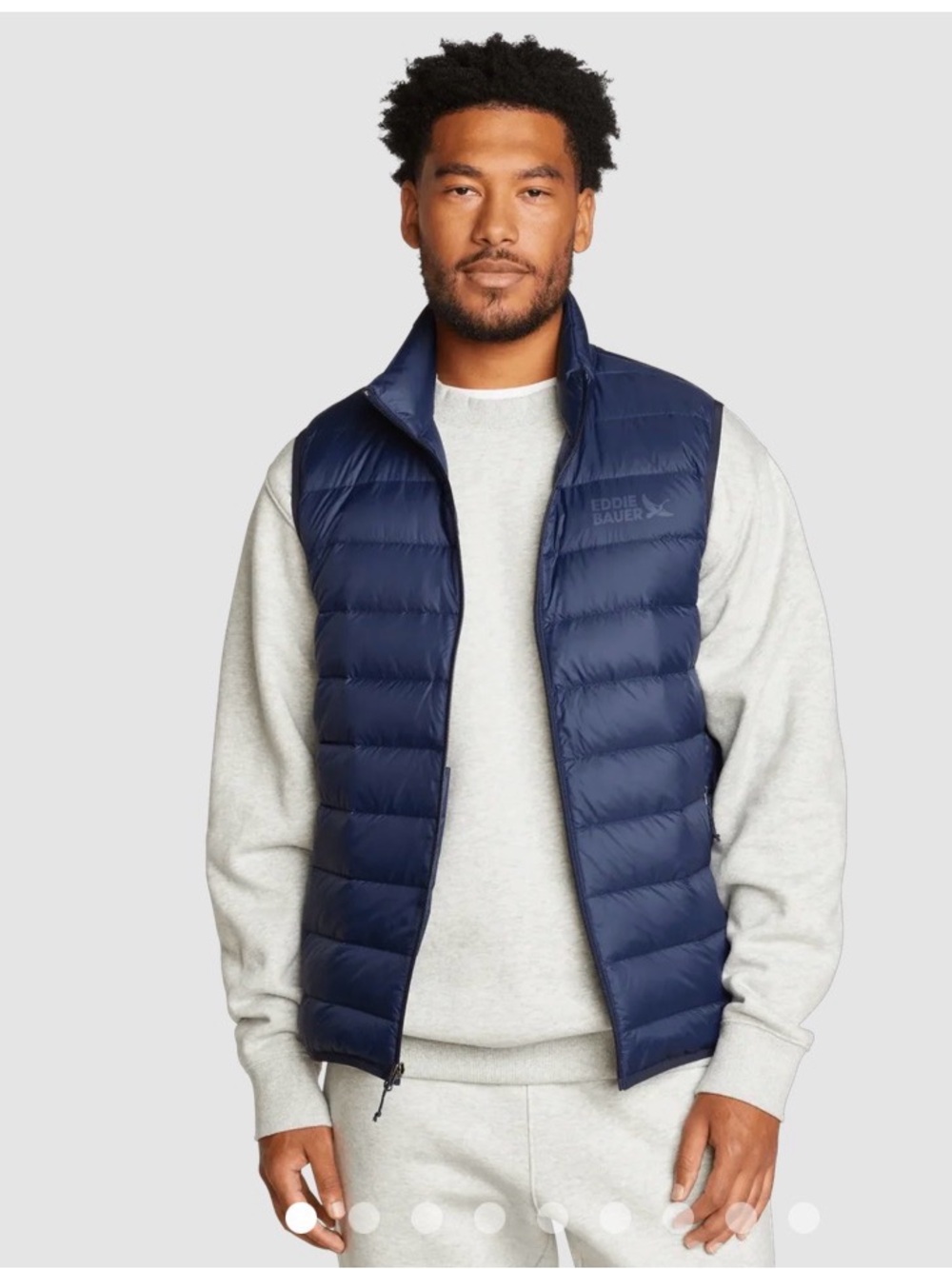 Eddie Bauer Men's Navy Quilted Packable Puffer Vest